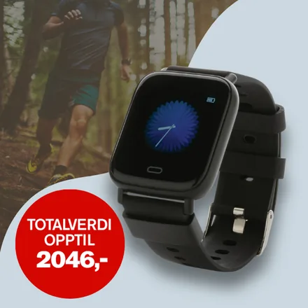 Velkomstpakken fra Krimklubben: svart Fit Watch-treningsklokke